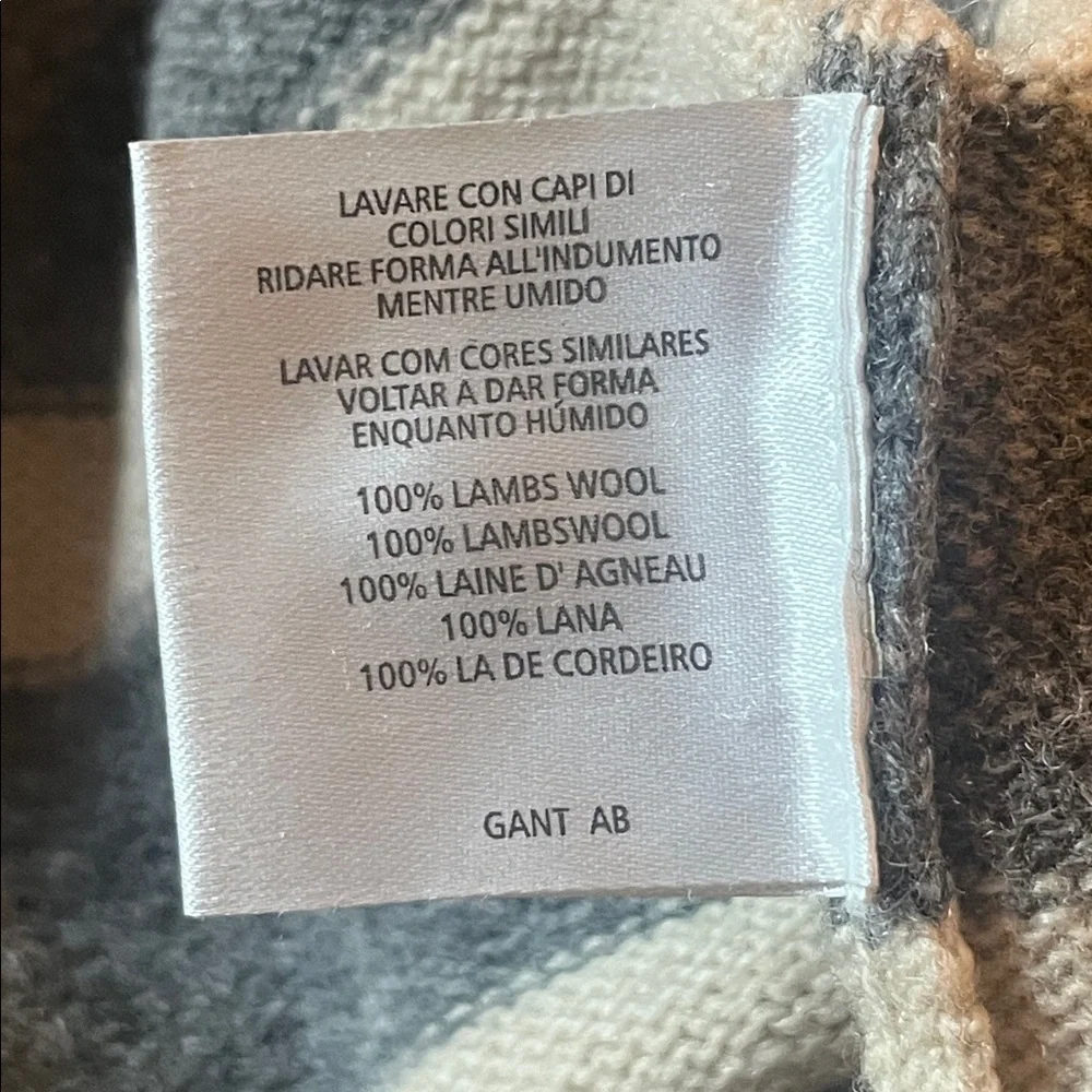 GANT Original Rugger Striped Lambswool Zip Up Hoodie, size 2XL